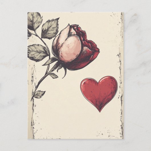 Vintgae-Valentijnsdag Briefkaart (Voorkant)