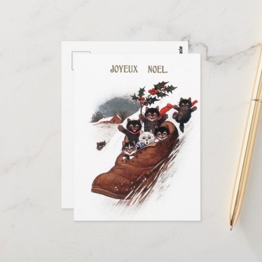 vintonijn kerstfeestdag briefkaart (Voorkant / Achterkant in situ)