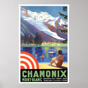 vintonijnreis van Chamonix France Poster