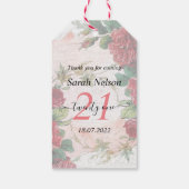 Vinttage Red Roses 21 verjaardag Cadeaulabel (Achterkant)
