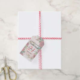 Vinttage Red Roses 21 verjaardag Cadeaulabel