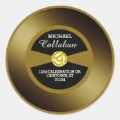 Vinyl 45 Gold Record persoonlijk adres Ronde Sticker (Voorkant)