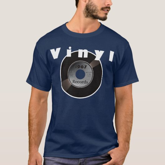 Vinyl 45 Gray T-shirt (Voorkant)