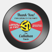 Vinyl 45 Record Label Verjaardagsfeestje Bedankt (Voorkant)
