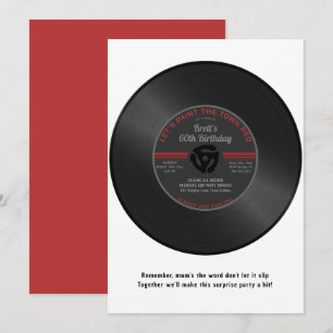 Vinyl 45 Record Verrassing Verjaardag Invitati Kaart