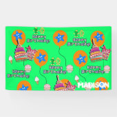 Vinyl Banner, Happy 10th Birthday Banner, Green Spandoek (Horizontaal)