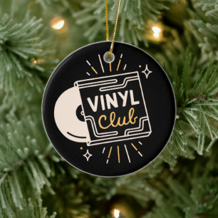 Vinyl club record liefhebbers analoge muziek keramisch ornament