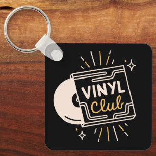 Vinyl club record liefhebbers analoge muziek sleutelhanger