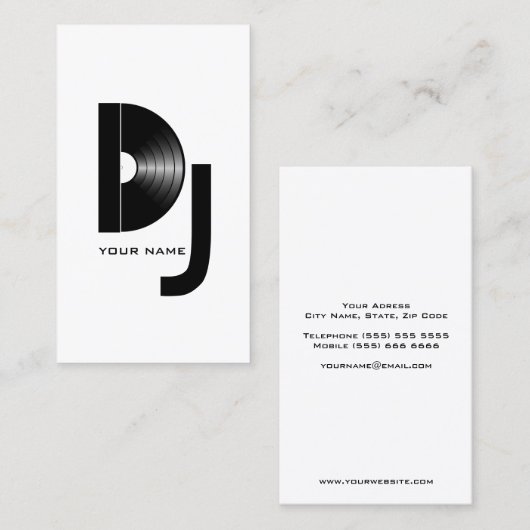 Vinyl DJ Carte de visite (Devant / Derrière)