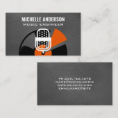 Vinyl et Mic | Carte de visite Arrière - plan en c (Devant / Derrière)