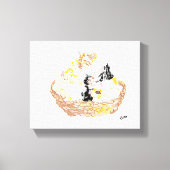 Vinyl Fotobehang : Basketvol kitten's Canvas Afdruk (Voorkant)