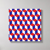 Vinyl Fotobehang - Blok illusie in rood, wit, blau Canvas Afdruk (Voorkant)