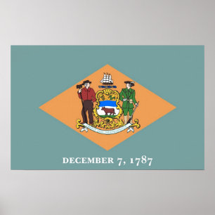 Vinyl Fotobehang Met vlag van Delaware, U.S.A. Poster
