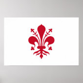 Vinyl Fotobehang met Vlag van Florence, Italië Poster (Voorkant)