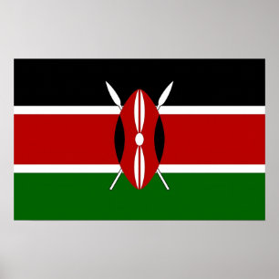 Vinyl Fotobehang met vlag van Kenia Poster
