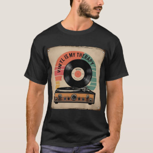 Vinyl Fotobehang - Platenspeler Retro Sunset T-shi T-shirt