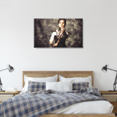 Vinyl Fotobehang - Steampunk Art Vrouwen 'Tame' Canvas Afdruk (Insitu (Slaapkamer))