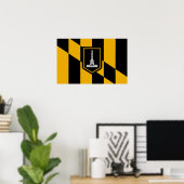 Vinyl Fotobehang Vlag van Baltimore, U.S.A. Poster (Thuiskantoor)