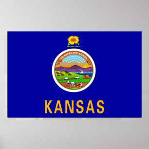 Vinyl Fotobehang Vlag van Kansas, U.S.A. Poster
