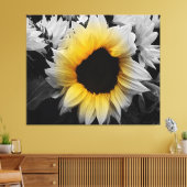 Vinyl Fotobehang - Zonnebloem Canvas Afdruk (Insitu (Woonkamer))