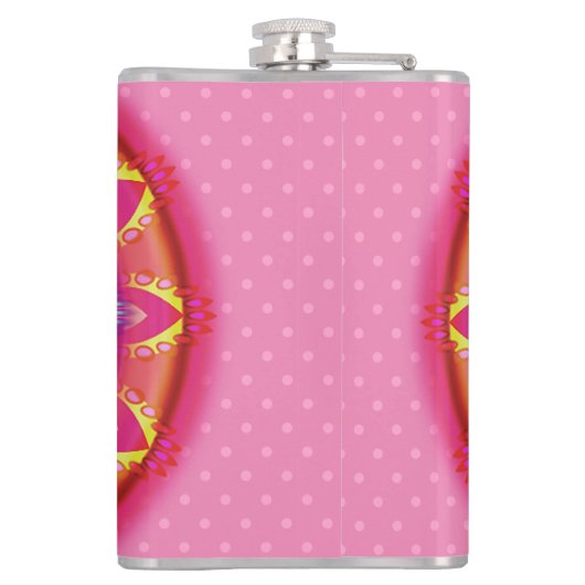 Vinyl gewikkeld aangepaste heupfles psychedelisch (Achterkant)