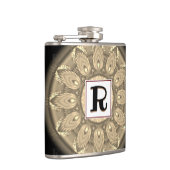 Vinyl gewikkeld aangepaste heupkolf sepia psychede heupfles (Rechts)