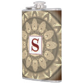 Vinyl gewikkeld aangepaste heupkolf sepia psychede heupfles (Links)