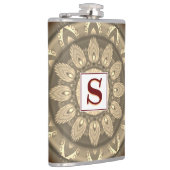 Vinyl gewikkeld aangepaste heupkolf sepia psychede heupfles (Rechts)