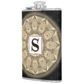 Vinyl gewikkeld aangepaste heupkolf sepia psychede heupfles (Links)