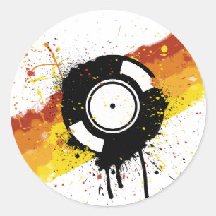 Vinyl Graffiti - DJ-plaat DJ's Disc Jockey Ronde Sticker