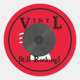 Vinyl is nog steeds aan het roken! ronde sticker