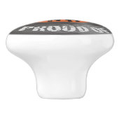 Vinyl Junkie - en proud ervan Keramische Knop (Zijkant)