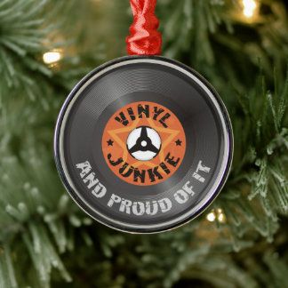 Vinyl Junkie - en proud ervan Metalen Ornament