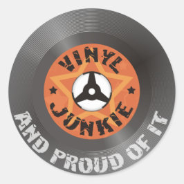 Vinyl Junkie - en proud ervan Ronde Sticker