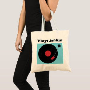 Vinyl Junkie Modern Record Lover Tote Bag