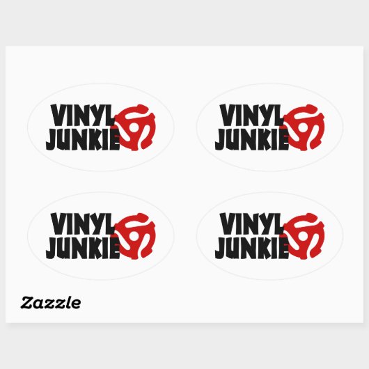 Vinyl Junkie Ovale Sticker (Vel)