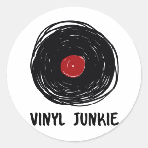 Vinyl Junkie Records Collector LP Retro Ronde Sticker