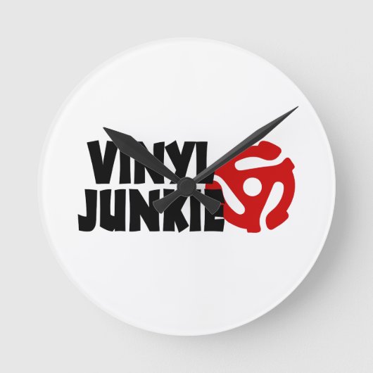 Vinyl Junkie Ronde Klok (Voorkant)