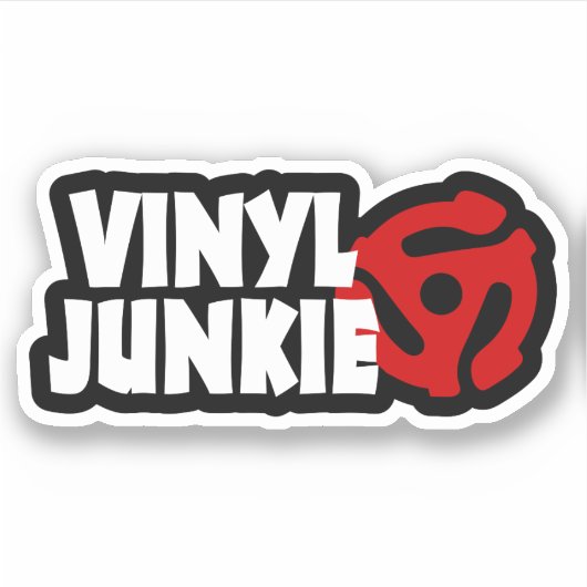 Vinyl Junkie Sticker (Voorkant)