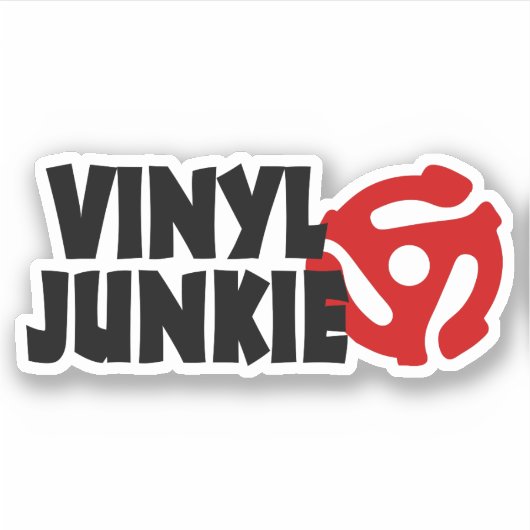 Vinyl Junkie Sticker (Voorkant)