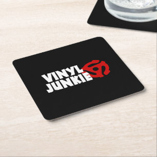 Vinyl Junkie Vierkante Kartonnen Onderzetter