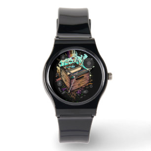 Vinyl Krat Muziek Horloge