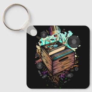 Vinyl Krat Muziek Sleutelhanger