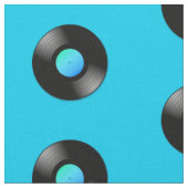 Vinyl LP Record op Blue Pattern Stof (Close Up)