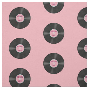 Vinyl LP Record op Roze Patroon Stof