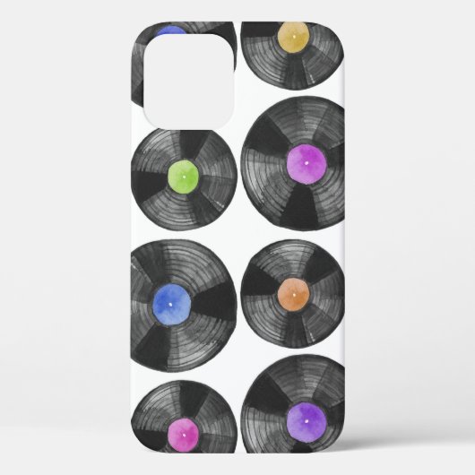 Vinyl LP Records Retro Illustratie Case-Mate iPhone Case (Achterkant)