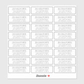 Vinyl Modern Zwart & Wit Retouradres Sticker (Vel)