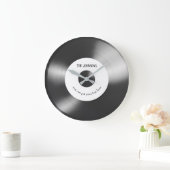 Vinyl Music Record Clock - Aangepaste zwart-wit Grote Klok (Huis)