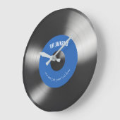 Vinyl Muziek Record Klok  Donkerblauw (Hoek)