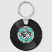 vinyl | Muzikant DJ | QR-code Sleutelhanger (Voorkant)